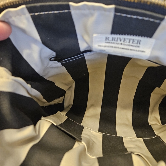 R.Riveter "otto" the carry all canvas tote with leather trim in navy 🇺🇸 - Picture 6 of 10